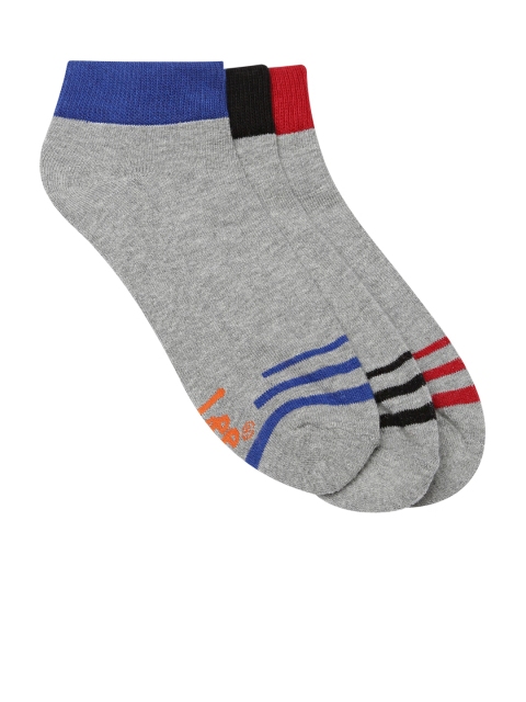 

Lee Men Set of 3 Grey Melange Ankle-Length Socks