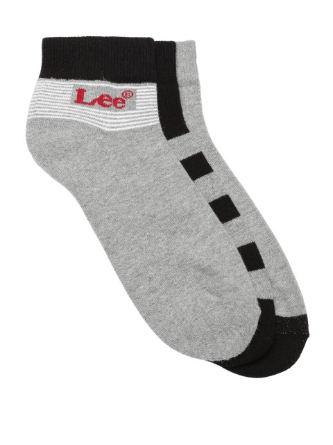 

Lee Men Set of 3 Grey Melange & Black Ankle-Length Socks