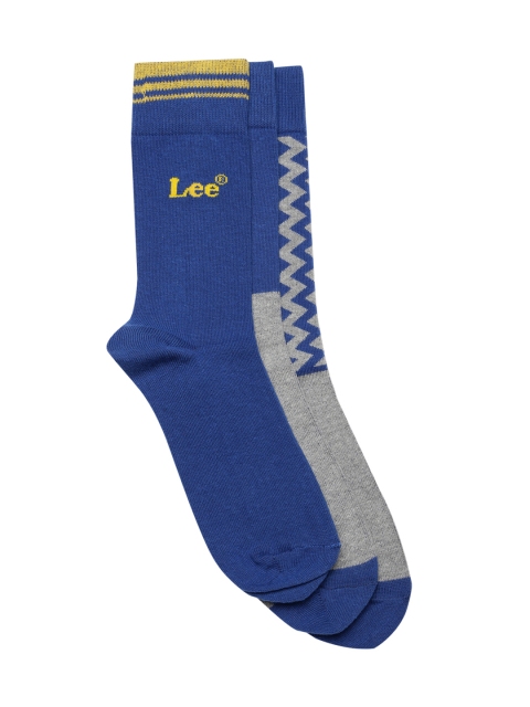 

Lee Men Set of 3 Blue & Grey Melange Socks