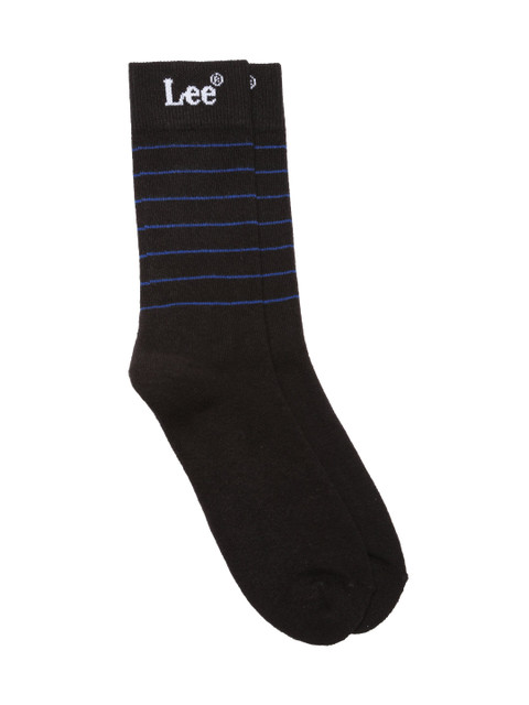

Lee Men Black Striped Above Ankle-Length Socks