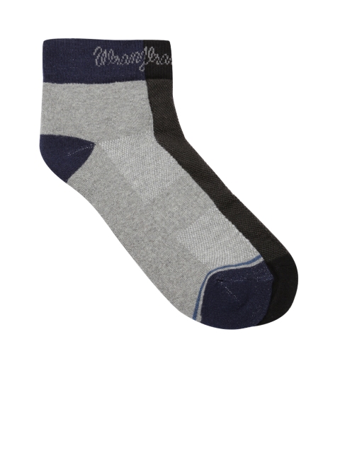 

Wrangler Men Set of 2 Ankle-Length Socks, Grey melange