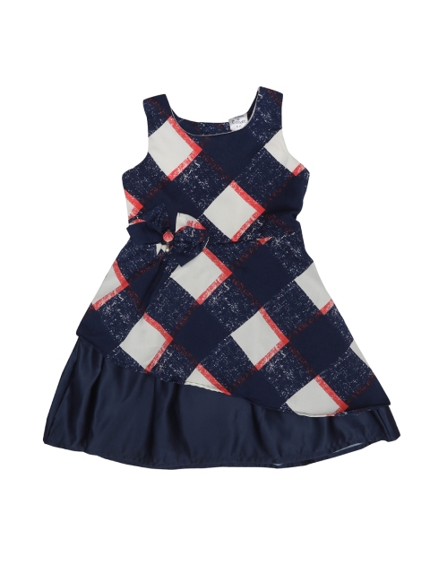 

Doodle Girls Navy Blue Printed A-Line Dress