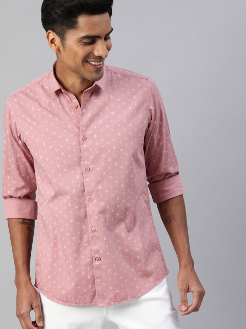 

Mast & Harbour Men Pink Regular Fit Printed Casual Shirt