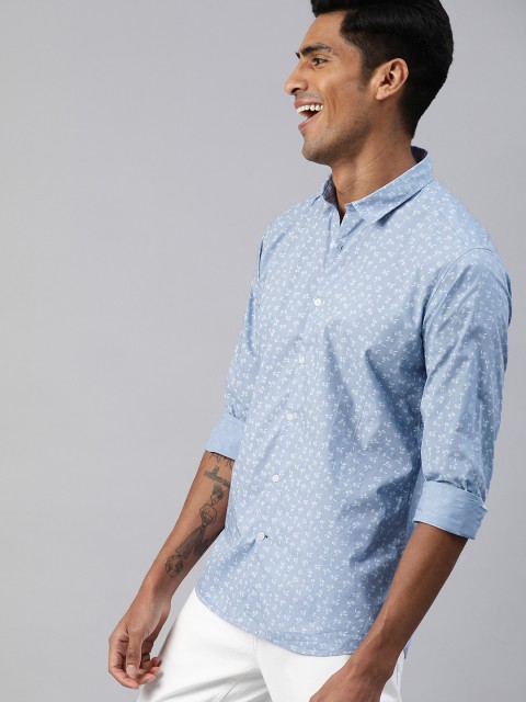 

Mast & Harbour Men Blue Regular Fit Printed Casual Shirt