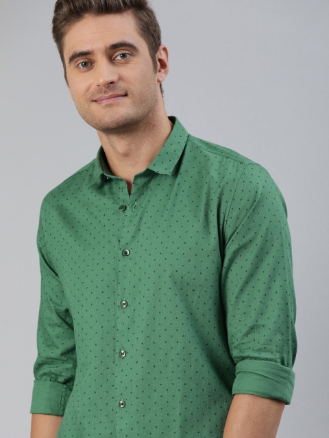 

Mast & Harbour Men Green Regular Fit Printed Casual Shirt