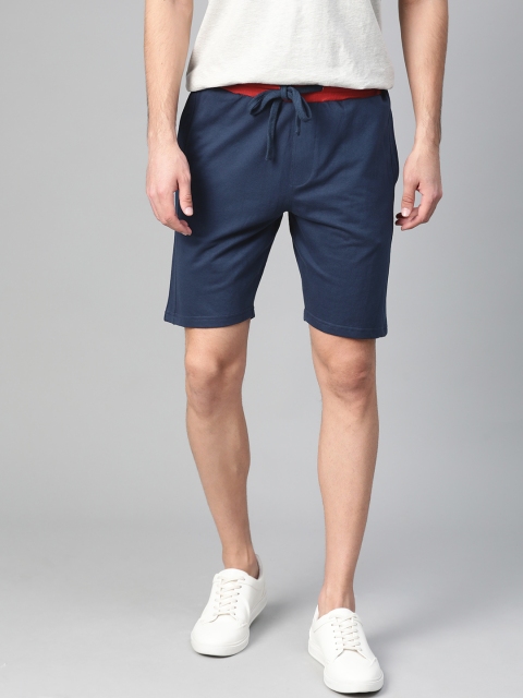 

Mast & Harbour Men Navy Blue Solid Regular Fit Shorts