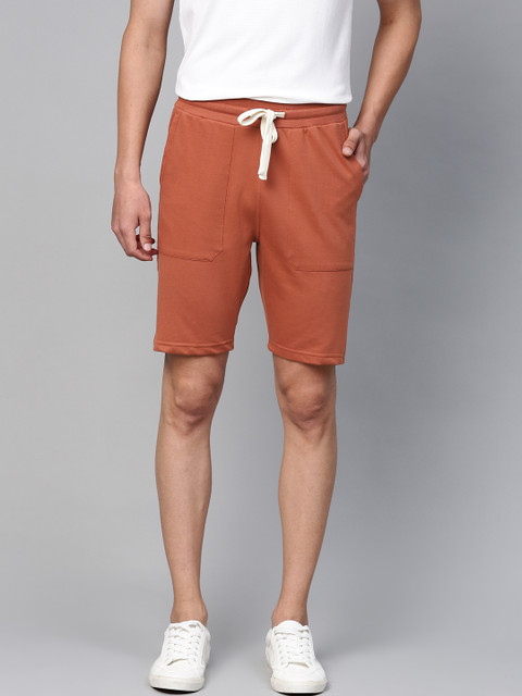 

Mast & Harbour Men Rust Orange Solid Regular Fit Shorts