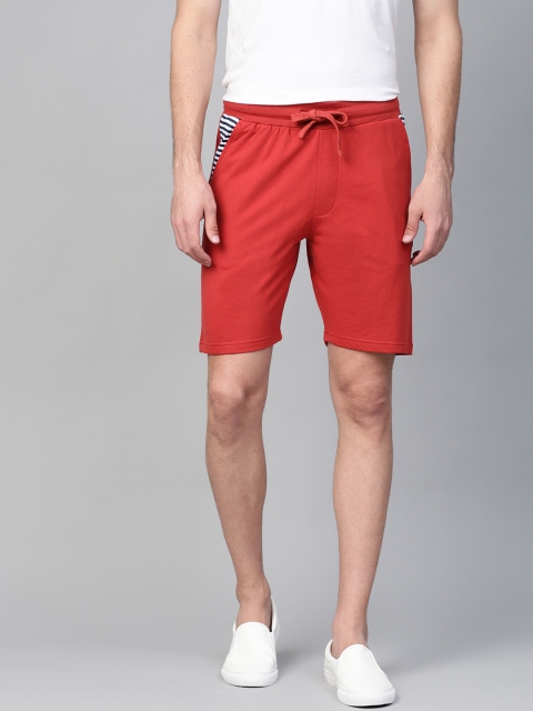 

Mast & Harbour Men Rust Red Solid Regular Fit Shorts