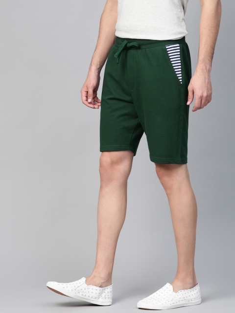 

Mast & Harbour Men Green Solid Regular Fit Shorts