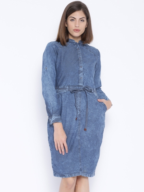 

Tokyo Talkies Blue Denim Shirt Dress