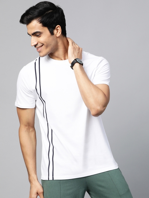 

Mast & Harbour Men White Striped Detail Round Neck T-shirt