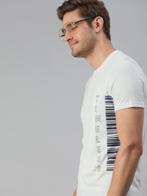 

Mast & Harbour Men White Printed Round Neck Sustainable T-shirt