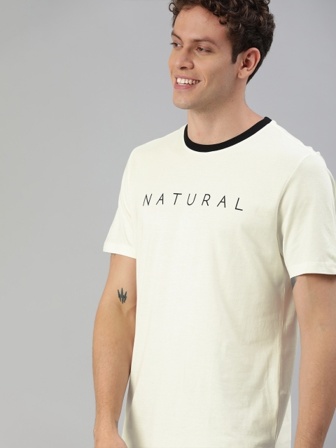 

Mast & Harbour Men Off-White Printed Round Neck Sustainable T-shirt