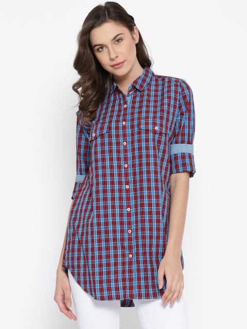 

Tokyo Talkies Red & Blue Checked Tunic Shirt