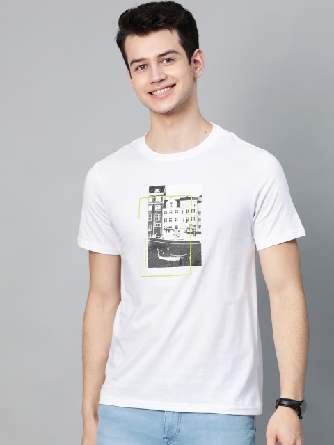 

Mast & Harbour Men White Printed Round Neck T-shirt