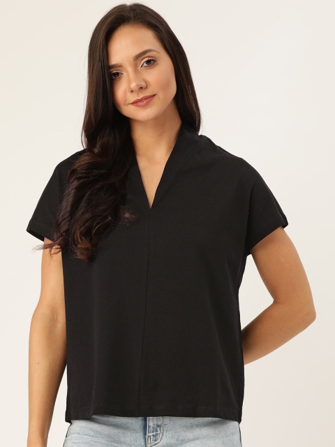 

ether Women Black Solid Top