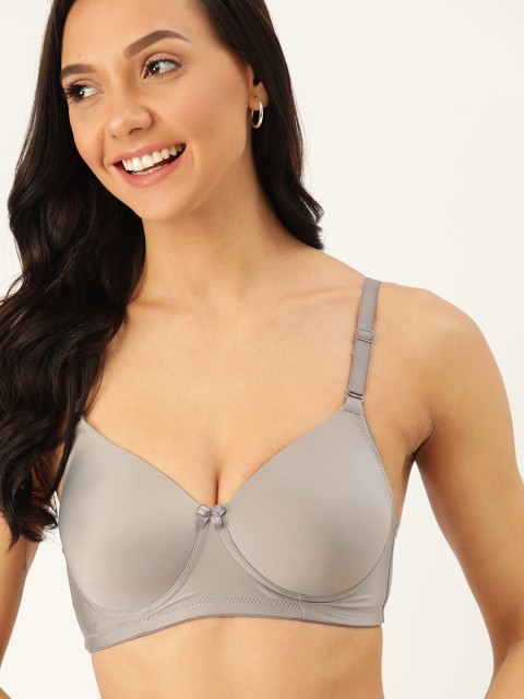 

DressBerry Grey Solid Non-Wired Lightly Padded Everyday Bra DB-BRA-PM-LACE-02B