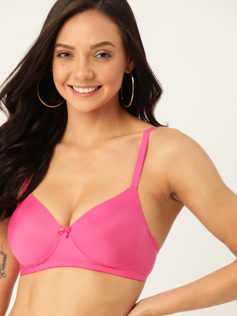 

DressBerry Pink Solid Non-Wired Lightly Padded Everyday Bra PM-BRA-BK-002B