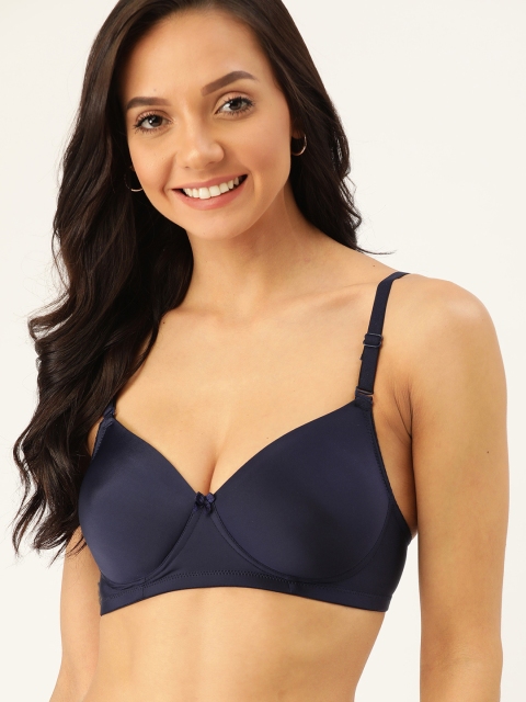 

DressBerry Navy Blue Solid Non-Wired Lightly Padded Everyday Bra DB-BRA-PM-LACE-02A