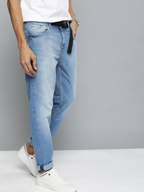 

Mast & Harbour Men Blue Carrot Regular Fit Mid-Rise Clean Look Stretchable Jeans