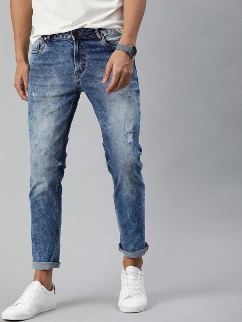 

Mast & Harbour Men Blue Slim Fit Mid-Rise Mildly Distressed Stretchable Jeans