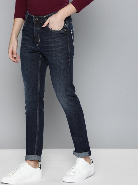 

Mast & Harbour Men Navy Blue Skinny Fit Mid-Rise Clean Look Stretchable Jeans