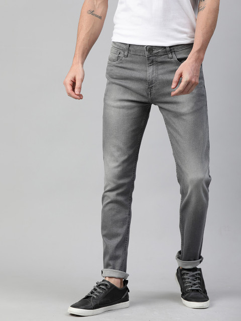

Mast & Harbour Men Grey Slim Fit Mid-Rise Clean Look Stretchable Jeans