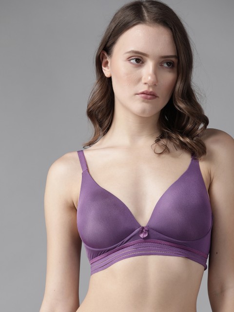 

Roadster Purple Solid Plunge Bra - Lightly Padded