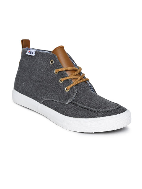 

FILA Men Charcoal Grey Solid Callister Mid-Top Sneakers
