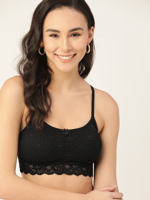 

DressBerry Black Lace Non-Wired Lightly Padded Bralette Bra DB-BRA-DRM-AW20-063
