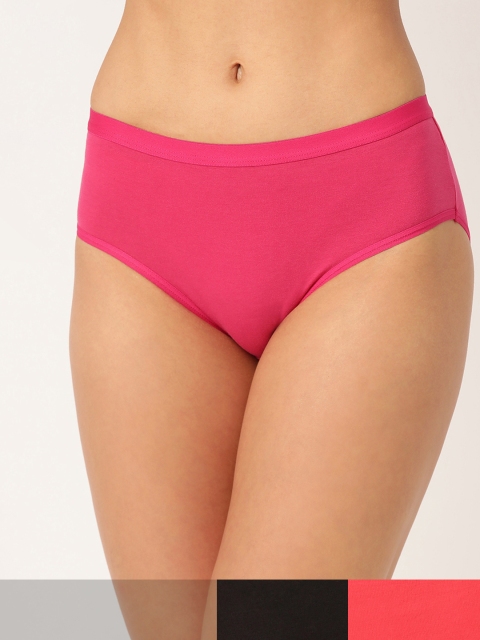 

DressBerry Women Pack of 3 Hipster Briefs DB-BRF-3PP-SOL-001, Pink