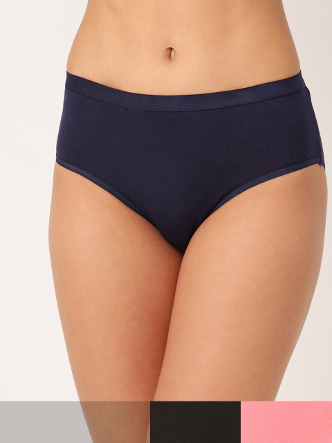 

DressBerry Women Pack of 3 Hipster Briefs DB-BRF-3PP-SOL-001, Navy blue