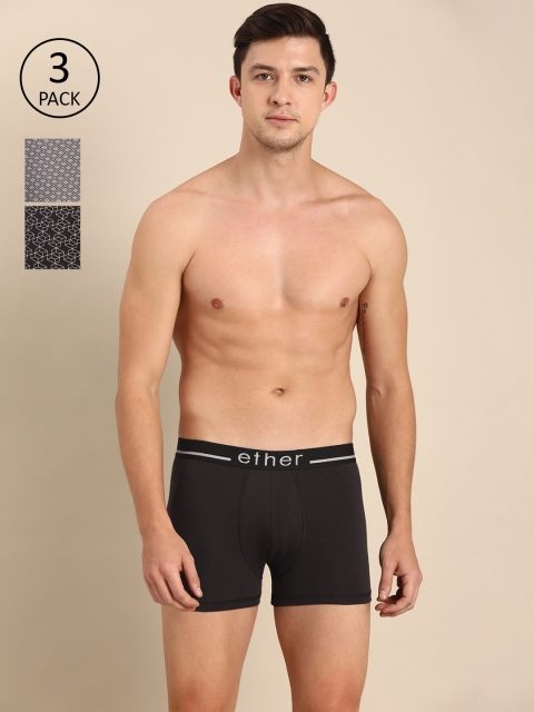 

ether Men Pack of 3 Trunks ETH-TRU-3PP-001, Grey