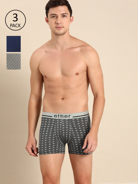

ether Men Pack of 3 Trunks ETH-TRU-3PP-006, Navy blue