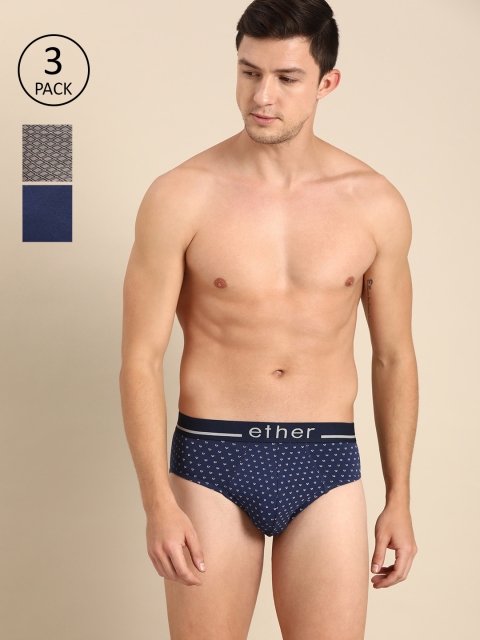 

ether Men Pack of 3 Basic Briefs ETH-BRF-3PP-003, Navy blue