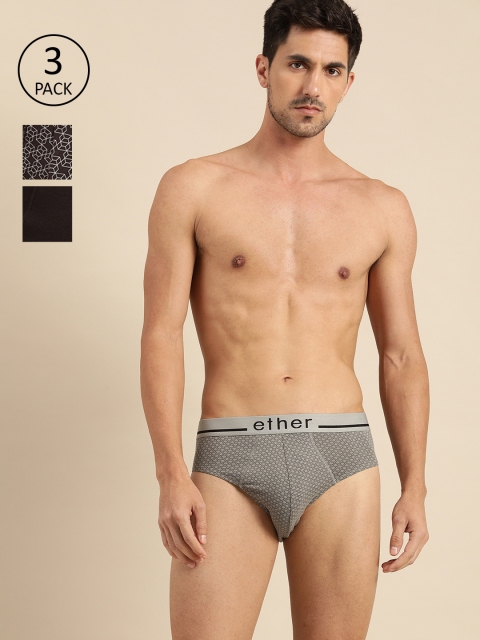 

ether Men Pack of 3 Basic Briefs ETH-BRF-3PP-005, Black