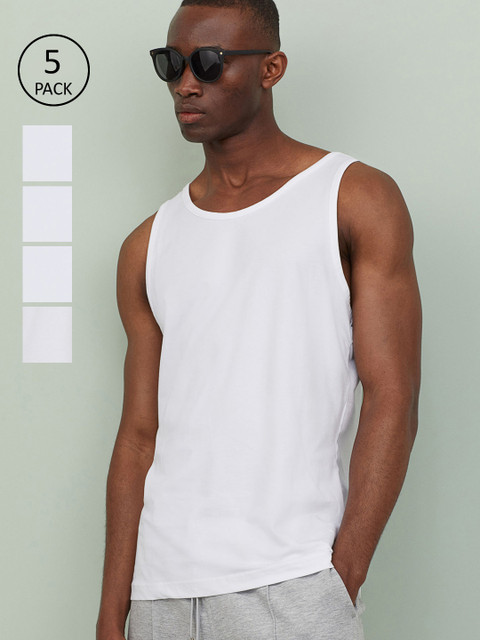 

H&M Men 5-pack Vests Regular Fit, White