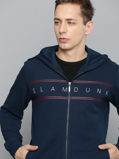 

Harvard Men Navy Blue Printed Hooded Sweatshirt