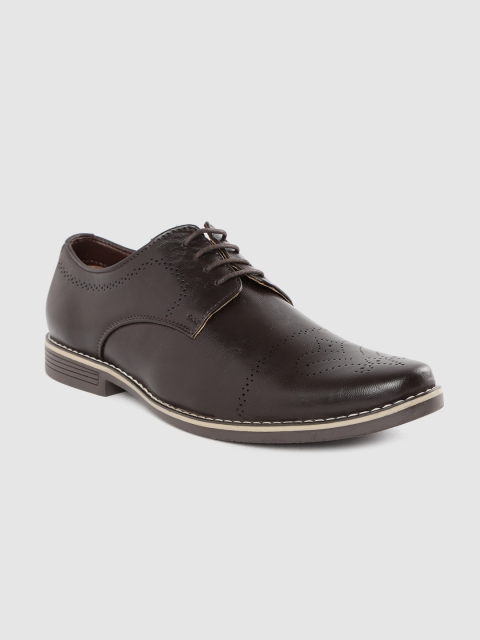 

INVICTUS Men Coffee Brown Solid Formal Derbys with Perforated Detail