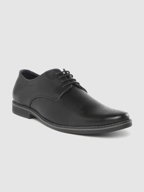 

INVICTUS Men Black Solid Formal Derbys with Perforated Detail