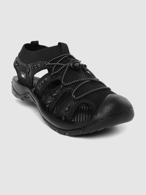 

HRX by Hrithik Roshan Men Black Woven Design Skinfit Outdoor Sports Sandals