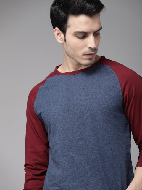 

Roadster Men Navy Blue Solid T-Shirt
