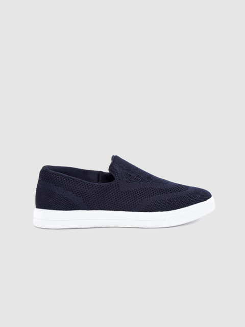 

HRX by Hrithik Roshan Women Navy Blue Woven Design Fly Slip-On Sneakers