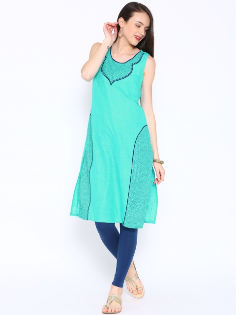 

Aurelia Green Printed Kurta