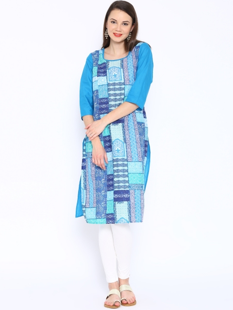 

Aurelia Blue Printed Kurta