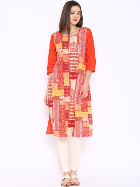 

Aurelia Orange Printed Kurta