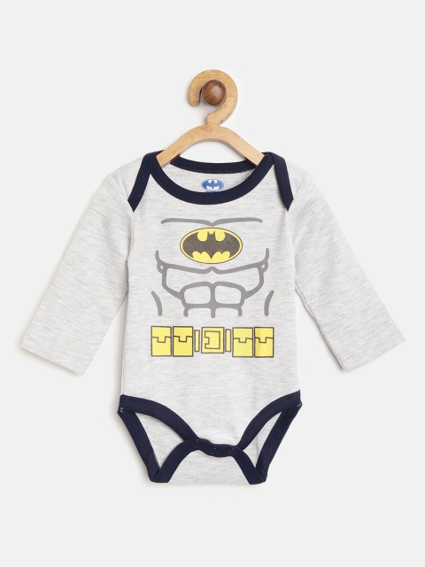 

Moms Love Boys Grey Melange & Yellow Batman Print Bodysuit