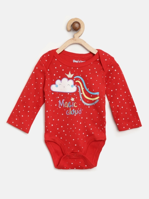 

Moms Love Girls Red & White Star Print Bodysuit