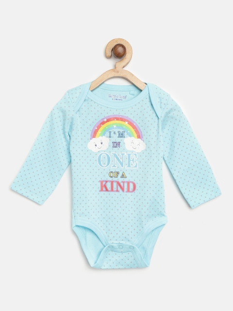 

Moms Love Girls Blue & Grey Polka Dots Print Bodysuit