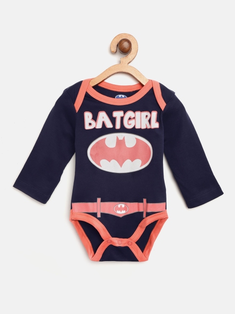 

Moms Love Girls Navy Blue & Coral Pink Batman Printed Bodysuit